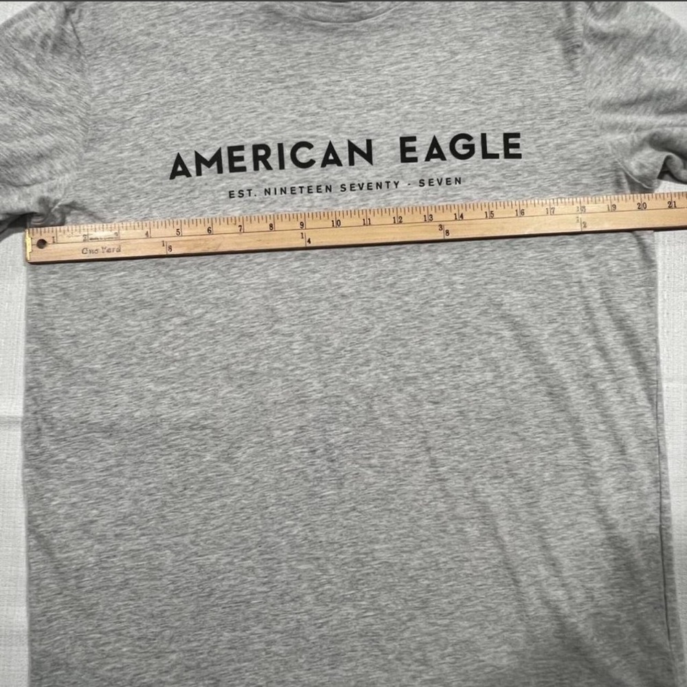 American Eagle Outfitters Gray Logo Short Sleeve Tee - Picture 2 of 5